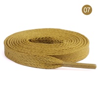 Lacets plats en coton de qualité supérieure, cirés, 7 mm, 100 % coton, pour bottes, chaussures en cuir, chaussures habillées