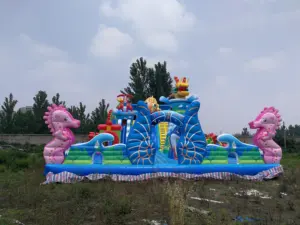 Sea Horse Inflatable Bounce House Slide Combo Sun Wukong Inflatable Bouncer Jumper Trampoline Slide Monkey King Castle
