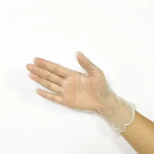 EN455 EN374 yüksek kalite tek kullanımlık lateks ücretsiz vinil glovees toz ücretsiz temizle/şeffaf satmak üzerinde gıda sınıfı vinil eldiven