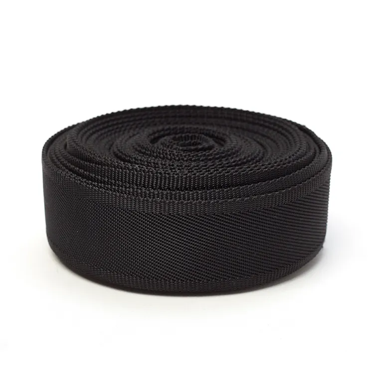 Wholesale nylon polyester custom high strength recycled black webbing straps