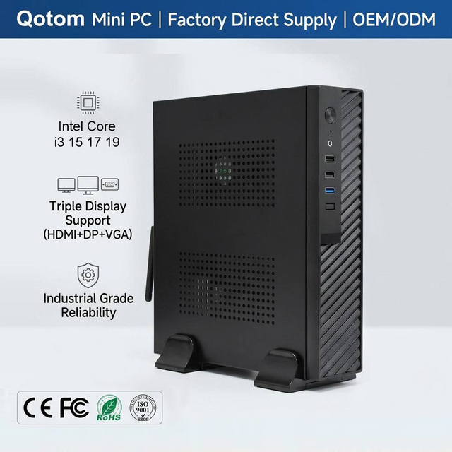 Fanless Mini PC Barebone Intel I3 I5 I7 Quad Core 2.8GHz Dual 4K Output Aluminium Alloy Industrial Server Computing Node