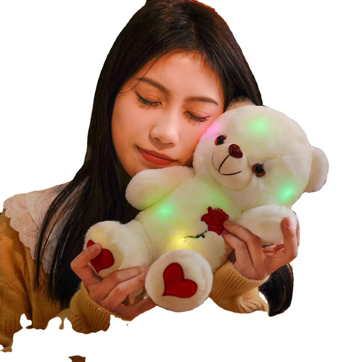 Kussen Lichtgevende Valentijnsdag Cadeau Liefde Teddybeer Pop Knuffel