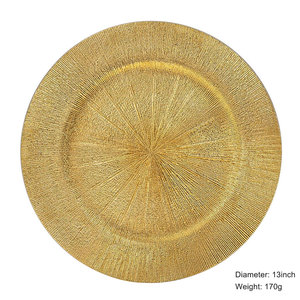 Gold Charger <strong>Plates</strong> Bulk Wedding 13In Plastic Table <strong>Plate</strong> Charger Underplate Round Decorative Dinner Charger <strong>Large</strong> Plastic <strong>Plate</strong> - Product Image 3