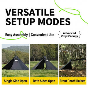 <span class=keywords><strong>Tente</strong></span> pyramidale respirante avec aération supérieure et cheminée, <span class=keywords><strong>tente</strong></span> chaude de 1,6 m pour le camping, abri extérieur imperméable 4 saisons - Product Image 6