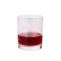 Pegatinas con patrón de mapa personalizado, tazas de cristal tipo bala Espresso con Base pesada, venta al por mayor