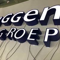 Enseigne en métal sur mesure YIJIAO, lettres lumineuses, logo éclairé par LED, lettres en relief éclairées par l'avant