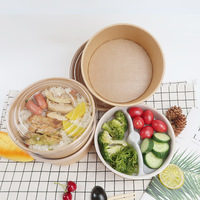 Vente en gros aliments kraft de qualité alimentaire, salade jetable, bol en papier de soupe personnalisé pour la nourriture