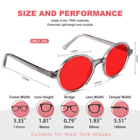 TR90 Rouge Orange Ronde Fluorescente Migraine Anti Bleu Fl 41 Bloquant la Lumière Sensibilité Optique Lunettes Cadre Femmes Hommes