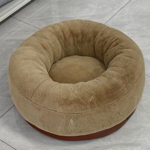 ETRIP <span class=keywords><strong>PET</strong></span> Luxuriöses Weiches Flauschiges Warmes Khaki Plüsch-Hundebett Winter Rundes Donut-Katzen- und Hundebett - Product Image 3