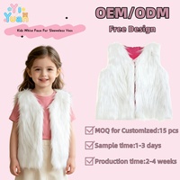 Gilet sans manches en fausse fourrure blanche douillette pour filles, vêtement d'extérieur chaud et moelleux, idéal pour les superpositions en automne frais et au début de l'hiver froid.