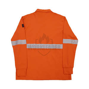 도매 난연성 면 하이비즈 긴팔 니트 정전기 방지 작업복 안전 등급 C 보호 작업복 - Product Image 1