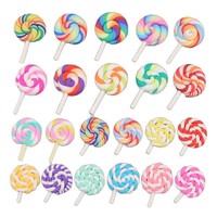 Polymeerklei lolly's, hars lolly's, voedsel speelgoed, DIY slijm lolly accessoires voor decoratie