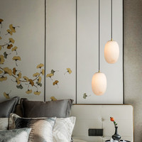 Lustre ovale moderne de cuisine de luxe en laiton et marbre avec luminaire suspendu de petite taille en albâtre Prix de gros