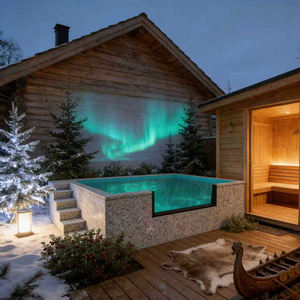 Piscina de Inspiración Japonesa con Elementos de Bambú y Puente de Piedra - Product Image 5