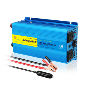 <span class=keywords><strong>Lvyuan</strong></span> <span class=keywords><strong>1000W</strong></span> 2000W Onduleur à onde sinusoïdale pure 12V 24V à 110V 220V Compact avec 2 ports USB pour RV/Camping - Product Image 1