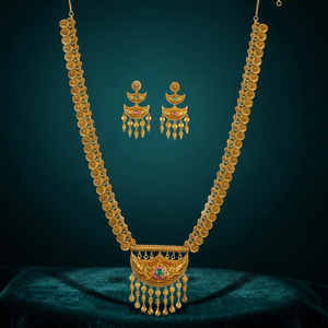 Conjunto de Collar Largo Antiguo Chapado en Oro Mate del Sur de la India 214417, Joyería de Aleación de Cobre para Boda y Compromiso, Libre de Níquel y Plomo - Product Image 2