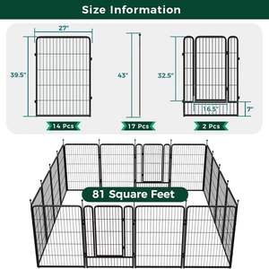 Harga pabrik langsung lipat Playpen hewan peliharaan latihan tahan lama 6 panel pagar logam Playpen anjing untuk anjing kecil sedang besar - Product Image 4