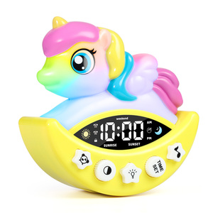 <span class=keywords><strong>Réveil</strong></span> numérique LED Licorne JIN PENG pour enfants avec veilleuse, <span class=keywords><strong>radio</strong></span> FM et fonction d'aide au sommeil – Cadeau idéal pour garçons et filles - Product Image 2