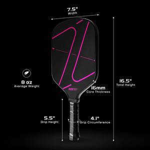 Raquette de pickleball portable sans bord en fibre de carbone approuvée par l'USAPA, logo personnalisé, OEM, thermoformage, bord scellé, construction monobloc - Product Image 3