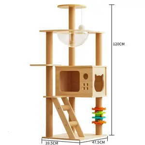 Vendita calda struttura da arrampicata per gatti al coperto Pet albero con tiragraffi per gatti Scratcher House amaca torre per gatti