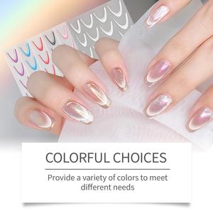 EELHOPE Simple Nail Art Decoración Estilo Francés 3D Gradiente Impermeable Plástico Nail Stickers Personalizado Simple Nail Art - Product Image 2