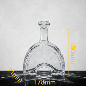 Bouteille en <span class=keywords><strong>verre</strong></span> arquée personnalisée de luxe de 700 ml avec bouchon en liège estampé à chaud pour whisky, vodka, <span class=keywords><strong>vin</strong></span>, tequila - Product Image 6