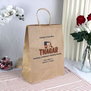 Bolsas de Papel Kraft Personalizadas de Lujo, Impresas, Reciclables, para Compras, Comida para Llevar, Promocionales, con Logotipo Personalizado - Product Image 1