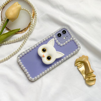 Nouvel arrivage de support de téléphone portable avec prise en main, accessoires de téléphone portable, cadeau promotionnel de dessin animé de chat 3D, support de téléphone portable de Table