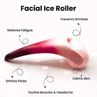 Ensemble de rouleaux de massage 2-en-1 en quartz rose et rouleau de glace pour le visage et les cernes