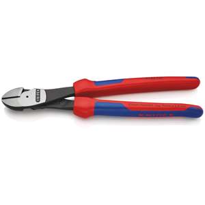 KNIPEX 74 02 250 cortador diagonal de alto apalancamiento con empuñaduras multicomponente negro atramentado 250 mm - Product Image 1