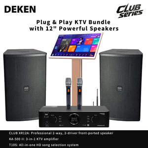 Système audio KTV tout-en-un : enceintes haute puissance 12 pouces + amplificateur DSP 3-en-1 + système <span class=keywords><strong>de</strong></span> sélection <span class=keywords><strong>de</strong></span> <span class=keywords><strong>chansons</strong></span> HD T10S avec micro - Product Image 2