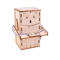 Kit éducatif éducatif de tige de robot mangeur de pièces de monnaie, jouets de tige de jouet d'assemblage pour enfants