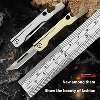 Couteau utilitaire pliant mini portable en alliage de titane EDC avec lame et manche en titane, ouvre-bouteille, qualité DIY