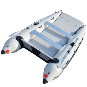 FUNSEA IC335, Yate Deportivo Catamarán con Casco de Fibra de Vidrio, PVC e Hypalon, Bote Inflable de Pesca, Diseño Thunder Cat, para 4 Personas, para Deriva - Product Image 1