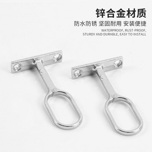 Alloy T-Shaped Clothes Rod Support Flat Tube Wall Mount Zinc Alloy Durable <b>Wardrobe</b> <b>Hardware</b> - Product Image 4
