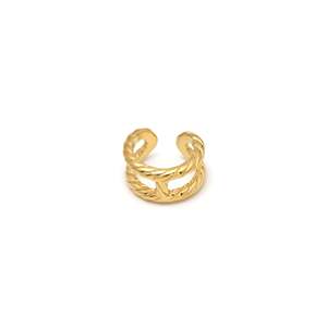 Fashion <b>Rings</b> PVD Gold Plated 316L Stainless Steel Sustainable Resistant Twisted Design Statement Jewelry - Product Image 1