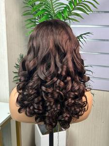 100% Virgin Human Hair High Density 12A 5*5 closure loose bouncy <b>wig</b> Brazilian Super Double Drawn Glueless <b>Wig</b> - Product Image 3