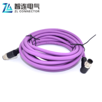 Connecteur M12 angulaire 5 broches femelle blindé torsadé IP67 250V 2A avec contacts en laiton pour câbles de modules de batteries automobiles
