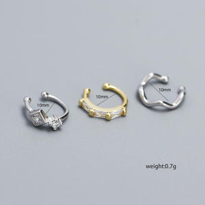 Minimalist altın kaplama S925 gümüş yığılmış kulak klipsi zirkon dalga manşet küpe kadınlar kızlar için güzel takı aksesuar - Product Image 5