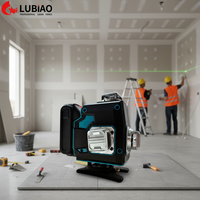 Niveau laser rotatif 4D 16 lignes croisées H&V vert 360° à auto-nivellement, outil de mesure et de nivellement précis avec calibrage automatique, kit d'outils