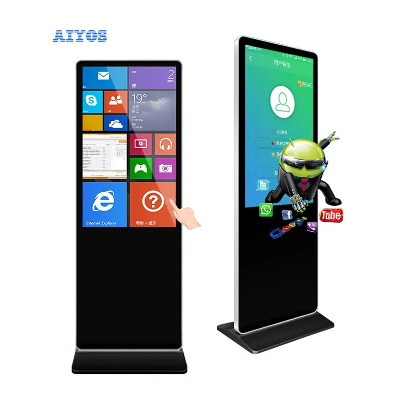 Pantallas de publicidad LCD Digital independiente para publicidad en tiendas, quiosco de sistema operativo Android o Win10, 43 pulgadas