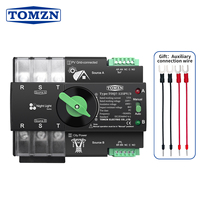 TOMZN Rail DIN ATS triphasé pour PV 3P 63A 100A 125A 230V Commutateur de transfert automatique double alimentation non coupé