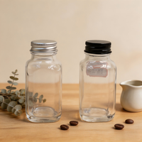 Bouteilles en verre vides pour lait et boissons aux fruits, carrées, 100 ml, 250 ml, 350 ml, 500 ml, avec bouchon en aluminium