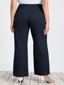 High-Waist Yoga Pants Frayed Edges Pockets 1XL-5XL Plus Size Solid Pattern High Elasticity Casual <strong>Flared</strong> <strong>Leggings</strong> Logo Waist - Product Image 6
