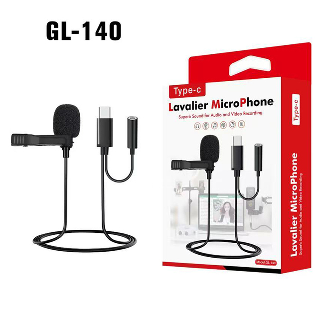 2 in 1 Portable Mini Mic 3.5mm TYPE C USB 8pin Port Clip-on Lapel Microphone Hands-Free Clip on Microphone for Phone