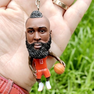 Articles de fans de basketball en plastique Leluike Kobe Warriors Curry Durant Lakers James <span class=keywords><strong>Irving</strong></span> Sports Trend Figurines Porte-clés - Product Image 6