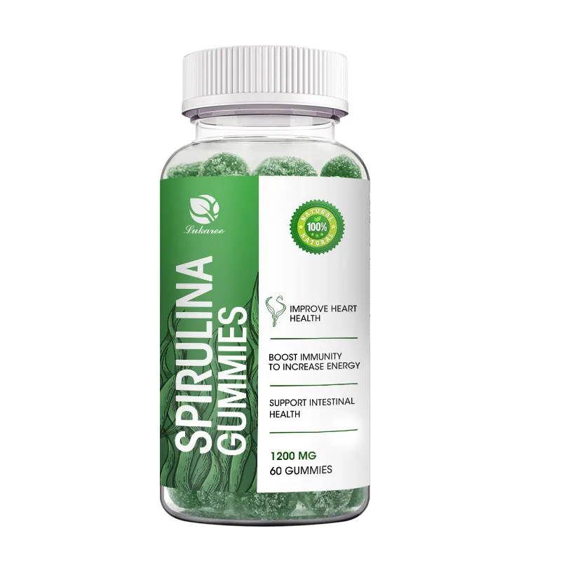 OEM Hữu Cơ Spirulina bột chiết xuất bổ sung 60pcs Spirulina Gummies cho miễn dịch tăng