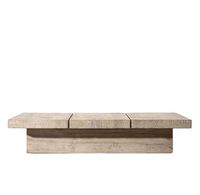 Ensembles de meubles de jardin pour terrasse extérieure, table basse carrée en teck Menorca, meubles d'extérieur modernes et luxueux