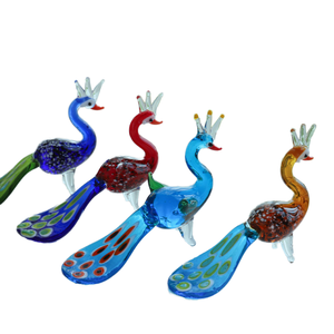 Figuras Decorativas de Animales (Pavón, Erizo) en Vidrio Grabado a Mano, Coloridas y Creativas, para Decoración del Hogar y Dormitorio, Regalo para el Día de la Tierra - Product Image 1