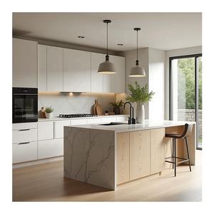 Gabinete de almacenamiento de Isla de mármol con tablero de melamina de partículas Mdf inteligente minimalista gabinetes de cocina modulares - Product Image 5